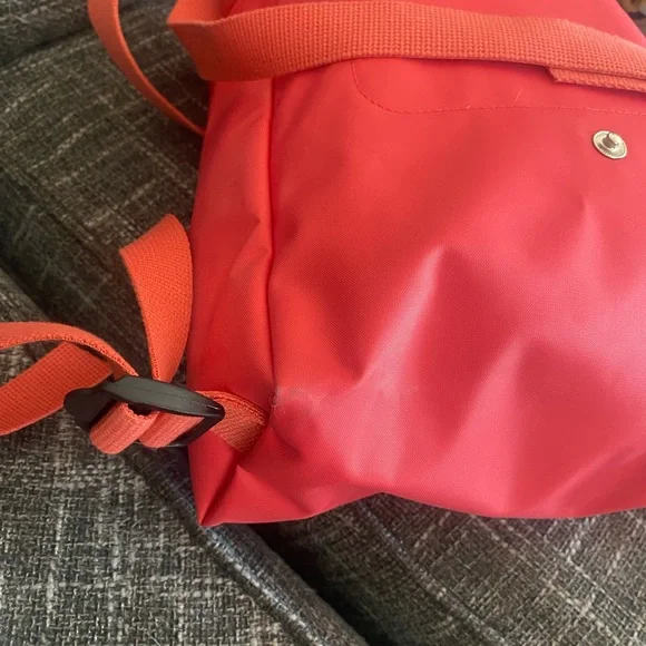 Longchamp Coral Pink Backpack Adjustable Straps - Picture 5 of 14